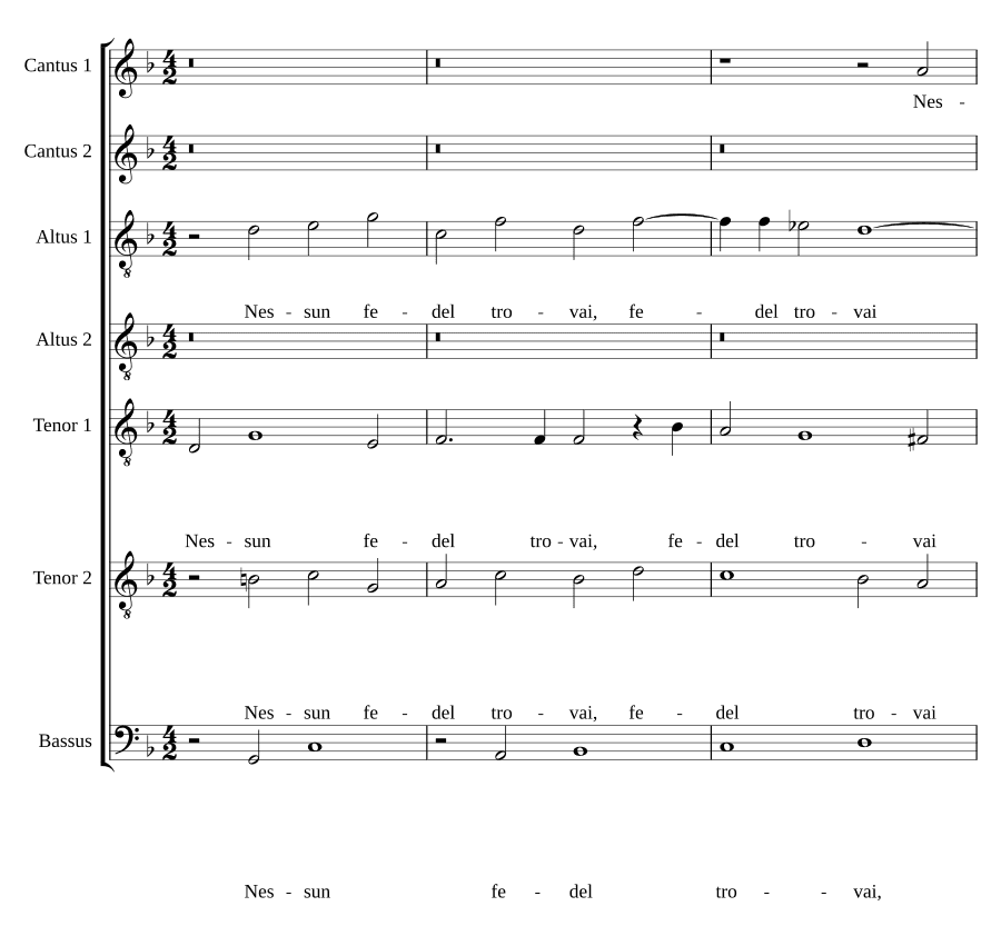 Никого верного не нашёл (Nessun fedel trovai)