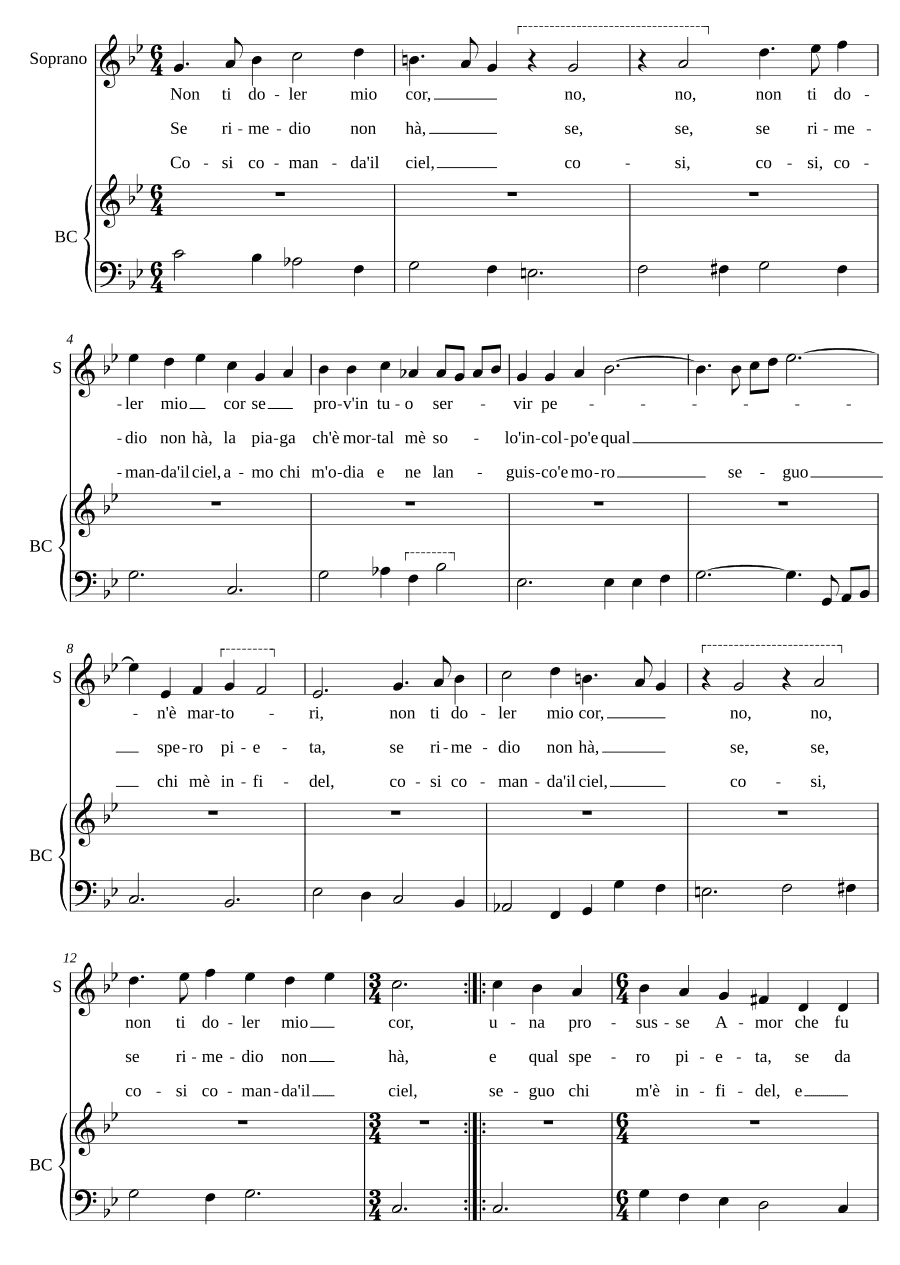 Не огорчайся, мое сердце (Non ti doler mio cor)