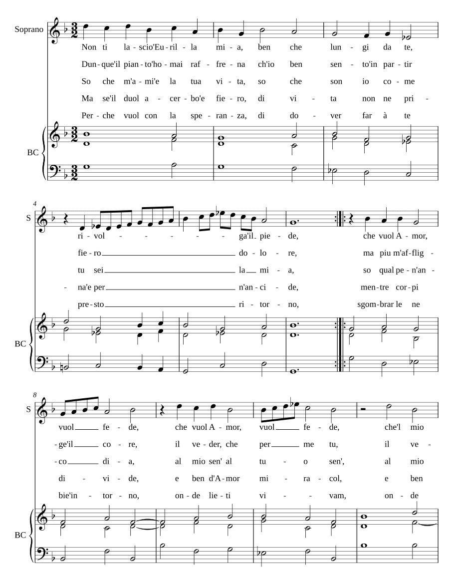 Я не оставлю тебя, Эурилла (Non ti lascio, Eurilla)