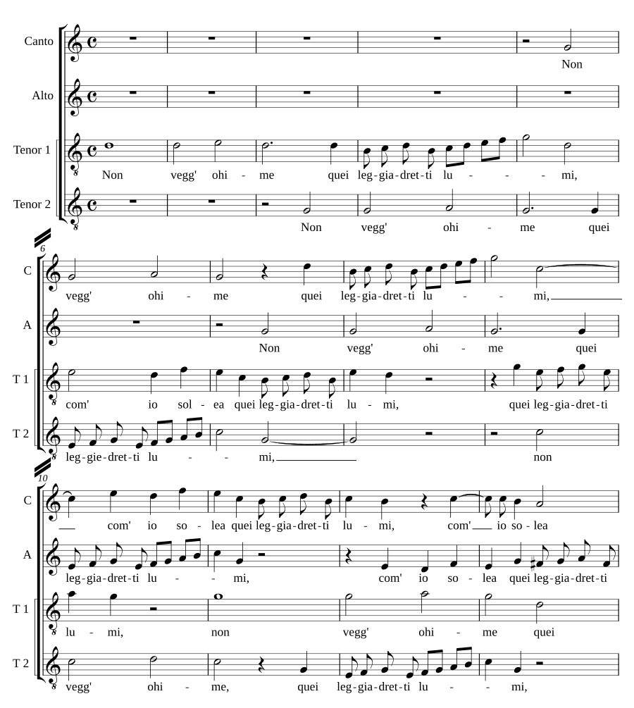 Я не вижу, о время (Non vegg'ohime)