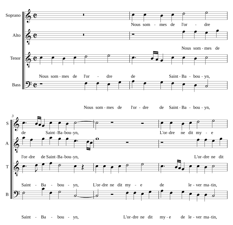 Мы из ордена святого Бабуина (Nous sommes de l'ordre de Saint Babouin)