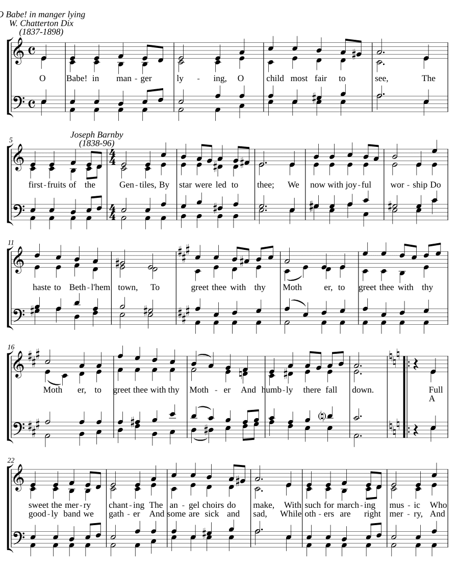 О, младенец в яслях лежащий (O Babe in manger lying)