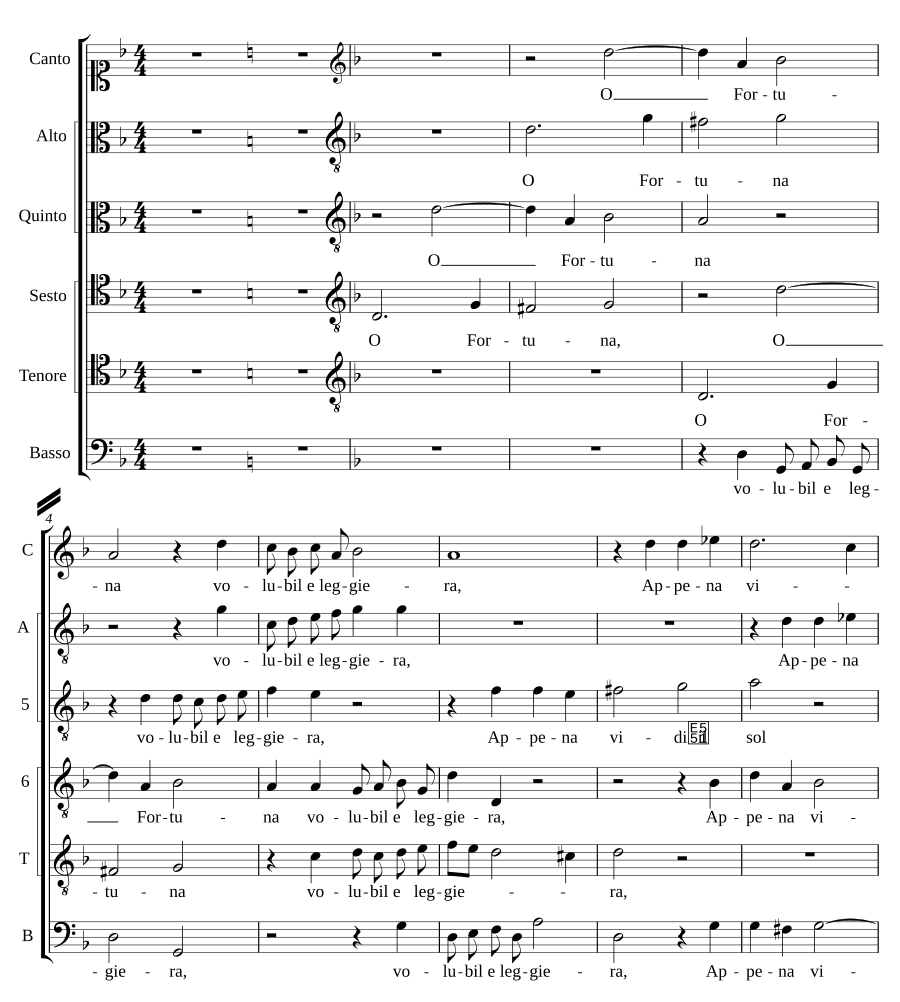 О, судьба изменчивая и легкая (O Fortuna volubile e leggiera)