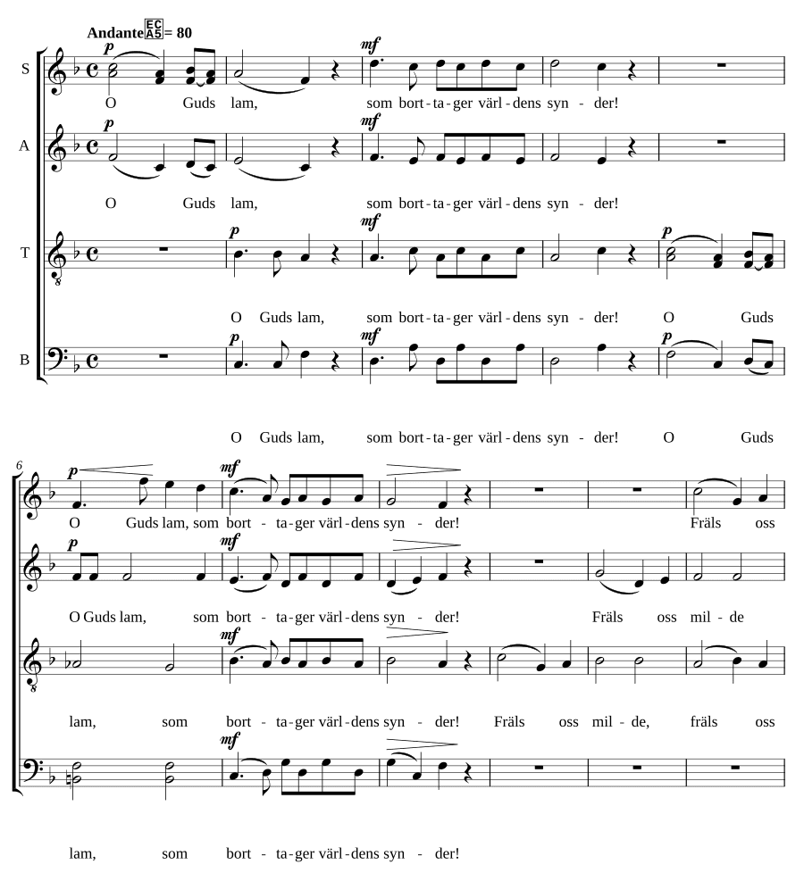 О Агнец Божий (O Guds lamm)