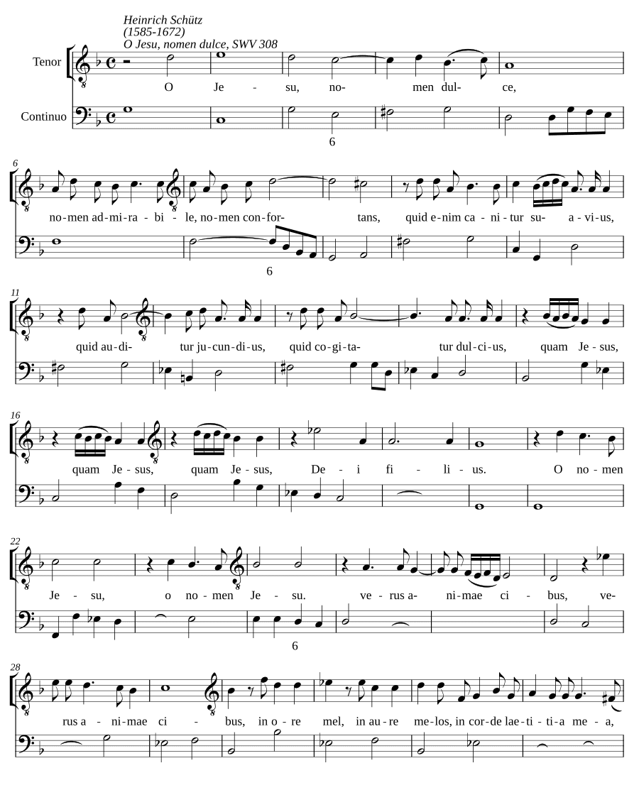 О Иисус, сладкое имя, SWV 308 (O Jesu, nomen dulce, SWV 308)