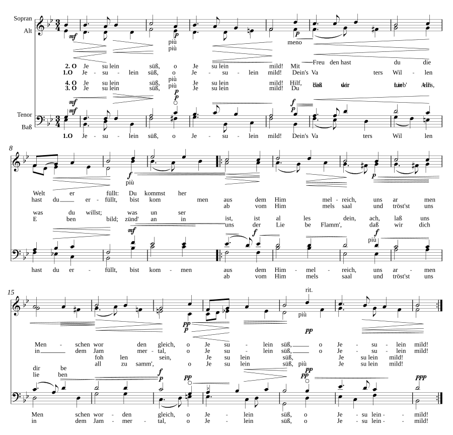 О, сладкий младенец Иисус (O Jesulein süß)