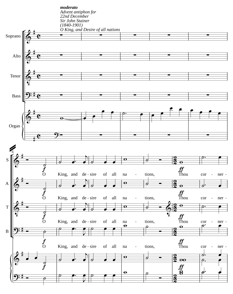 О Царь и желание всех народов (O King and desire of all nations)