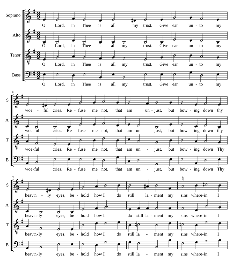 О, Господи, на Тебя вся моя надежда (O Lord, in thee is all my trust)