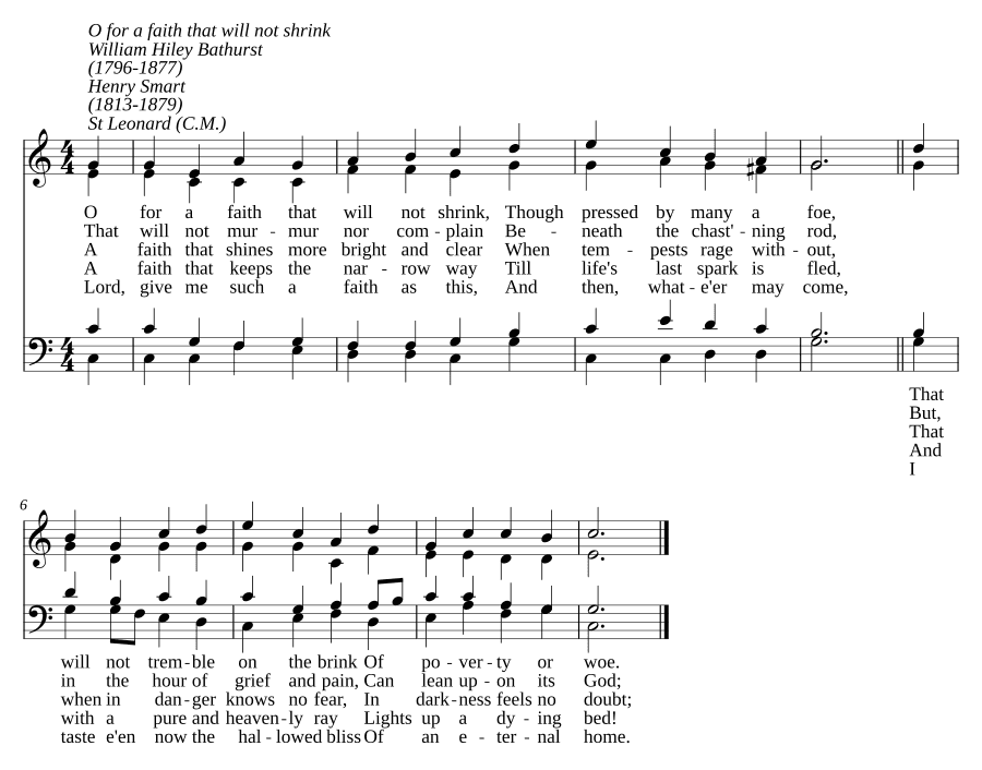 О, вера, что не ослабеет (O for a faith that will not shrink)