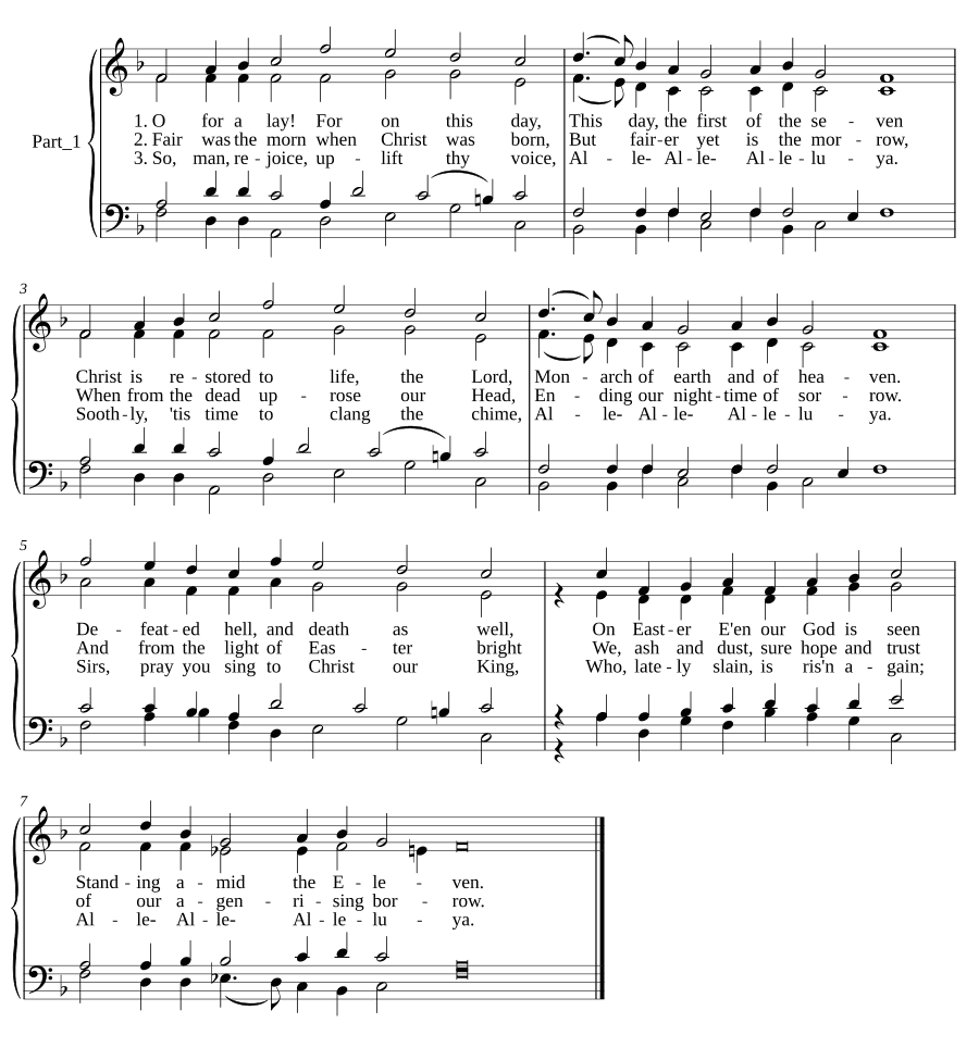 О для песни! (O for a lay!). Пасхальный гимн (Easter Carol)