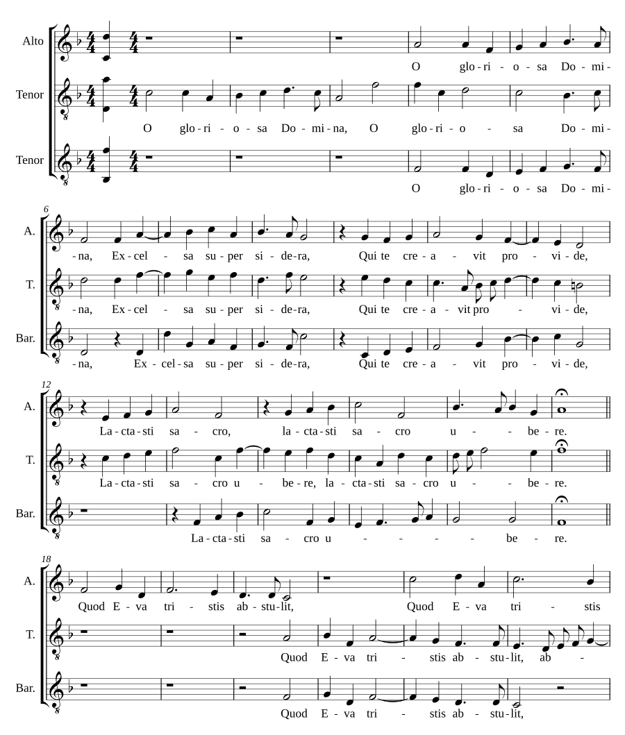 О, славная Госпожа (O gloriosa Domina)