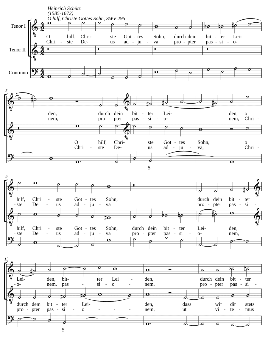 О помоги, Христос, Сын Божий (O hilf, Christe Gottes Sohn, SWV 295)