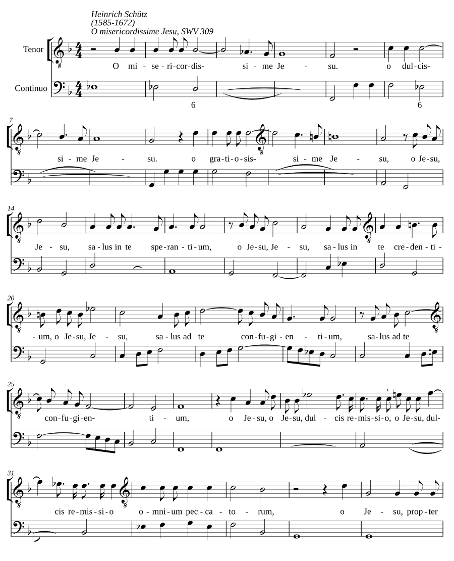 О, милосерднейший Иисус, SWV 309 (O misericordissime Jesu, SWV 309)