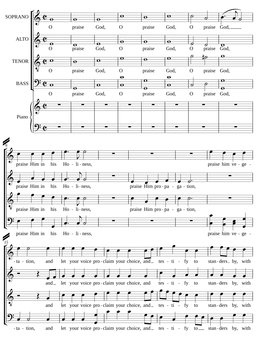 Хвалите Бога, хвалите его в святости (O praise God, praise him in his holiness)