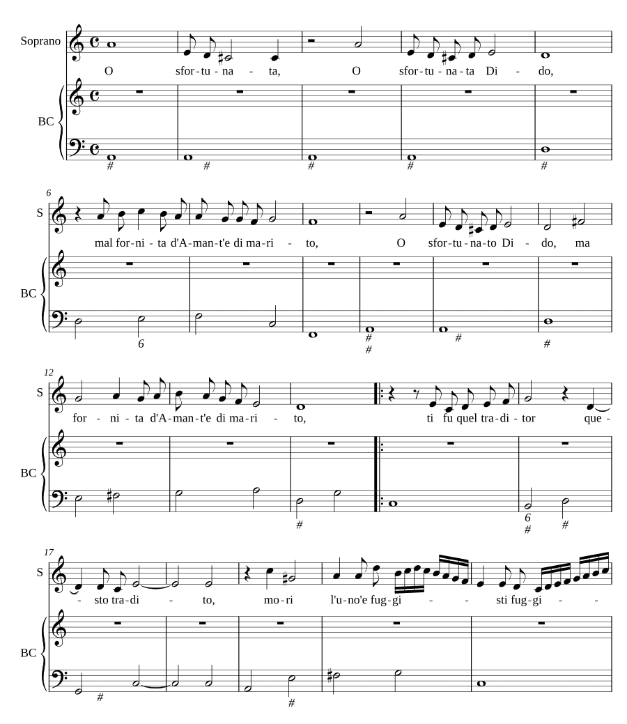 О несчастная Дидона (O sfortunata Dido)