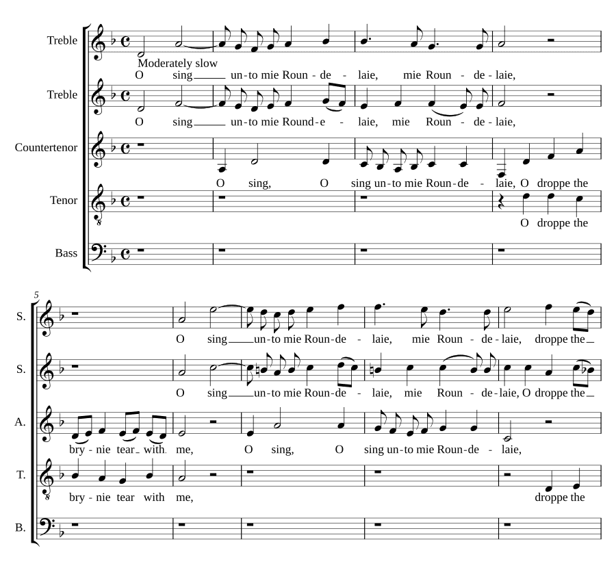 О, пойте мою песнь (O sing unto mie roundelaie)