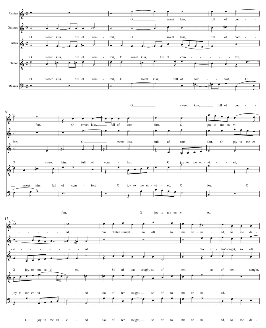 О сладкий поцелуй, полный утешения (O sweet kiss, full of comfort)
