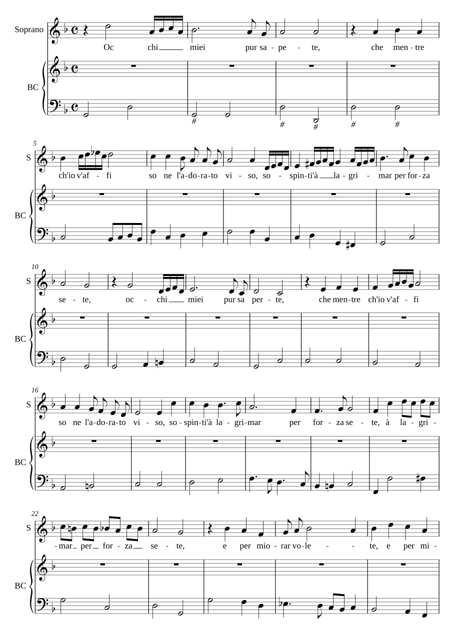 Глаза мои, вы же знаете (Occhi miei pur sapete)