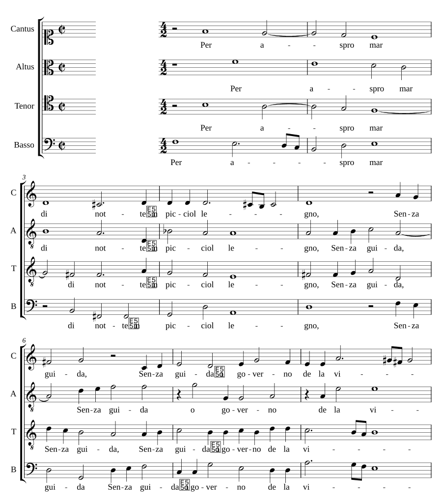 Через бурное море ночью (Per aspro mar di notte)