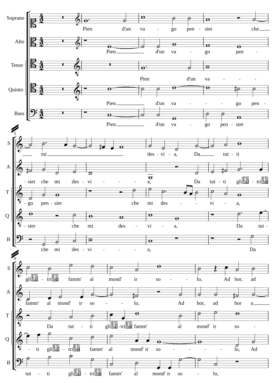 Полный прекрасной мысли (Pien d'un vago pensier)