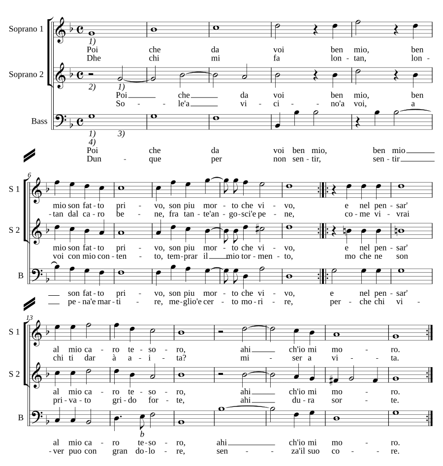 Потому что от тебя, мой возлюбленный (Poi che da voi ben mio)