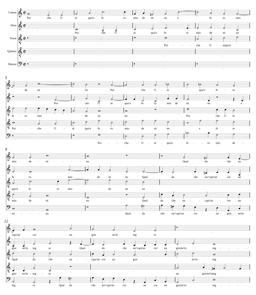Потому что несправедлива и жестока моя судьба (Poiche l'iniquo e fero mio destino)