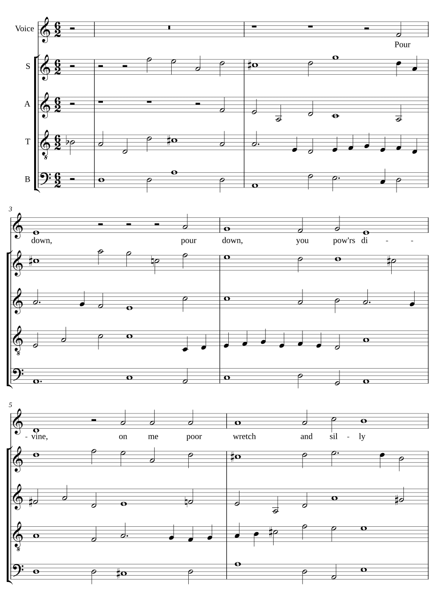 Сошли, силы божественные (Pour down you powers divine)