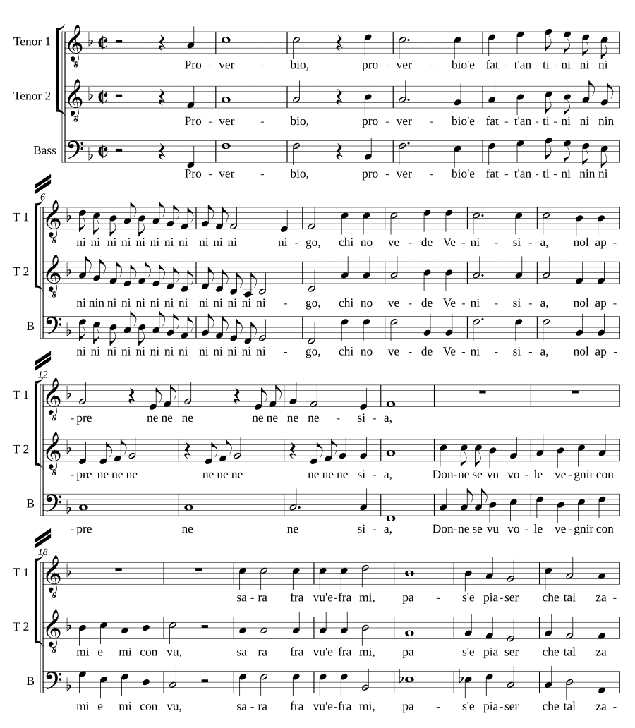 Пословица и древний факт (Proverbio e fatt' antinigo)