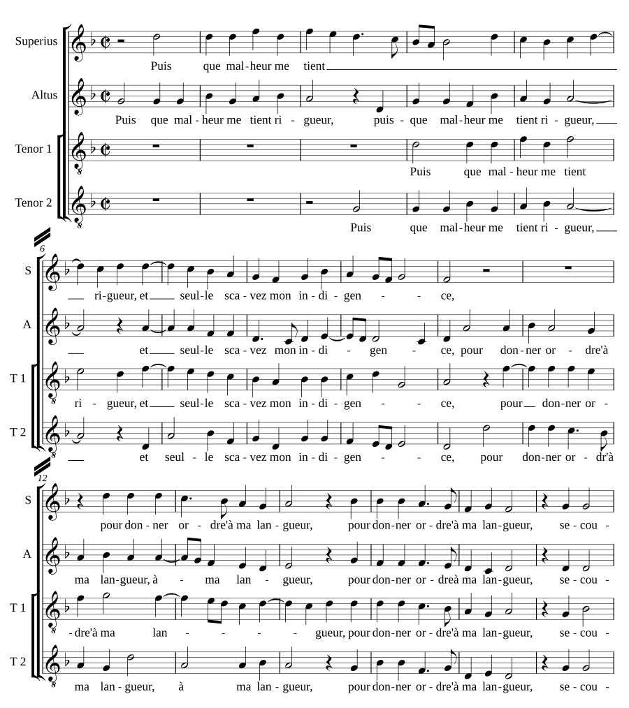 Поскольку несчастье (Puis que malheur)