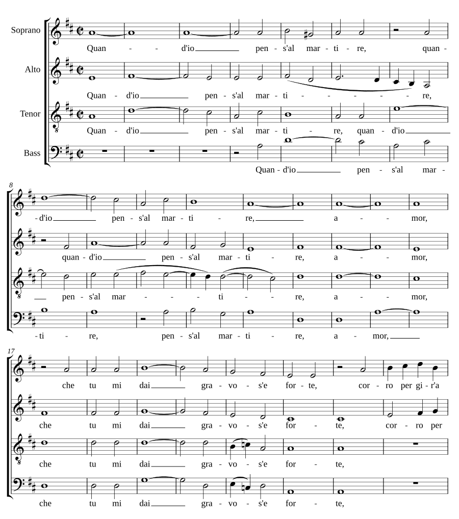 Когда я думаю о мученике (Quand'io penso al martire).