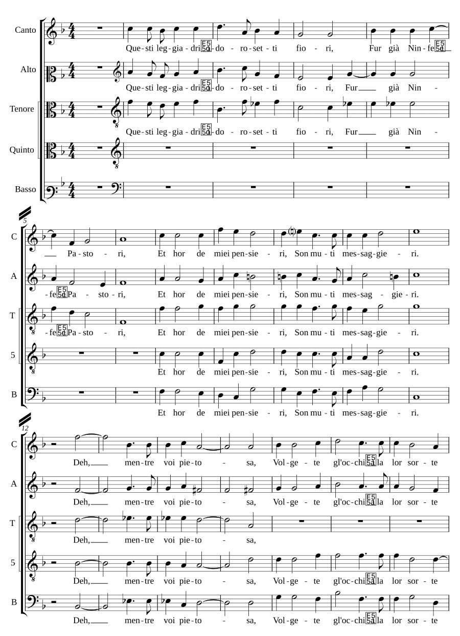 Эти изящные ароматные цветы (Questi leggiadri odorosetti fiori)