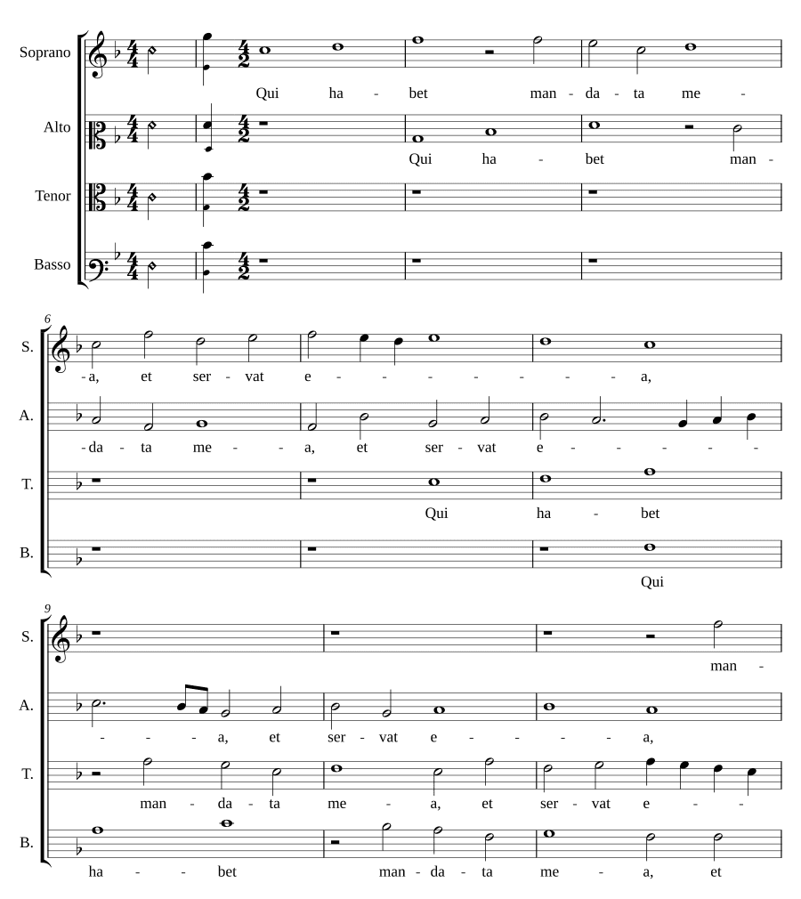 Кто имеет мои заповеди (Qui habet mandata mea)