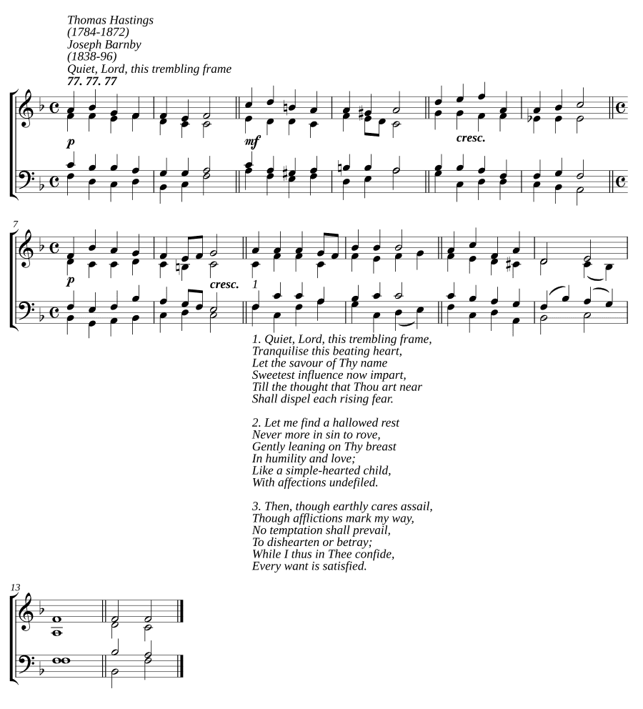Успокой, Господи, это дрожащее тело (Quiet, Lord, this trembling frame)