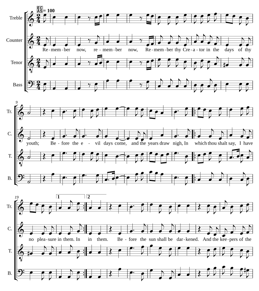 Помни теперь, помни своего Создателя (Remember now, remember thy Creator)