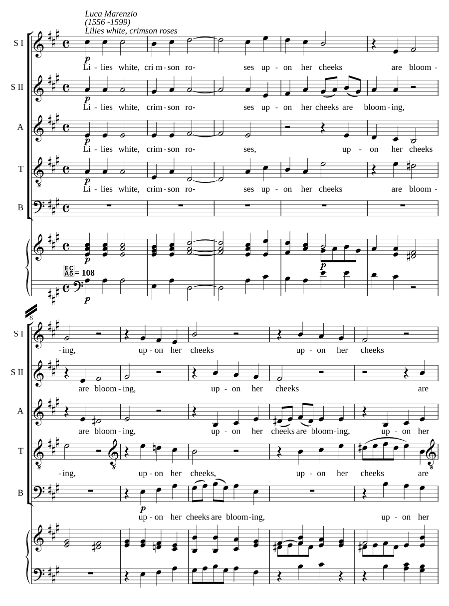 Белые и алые розы (Rose bianche e vermiglie)