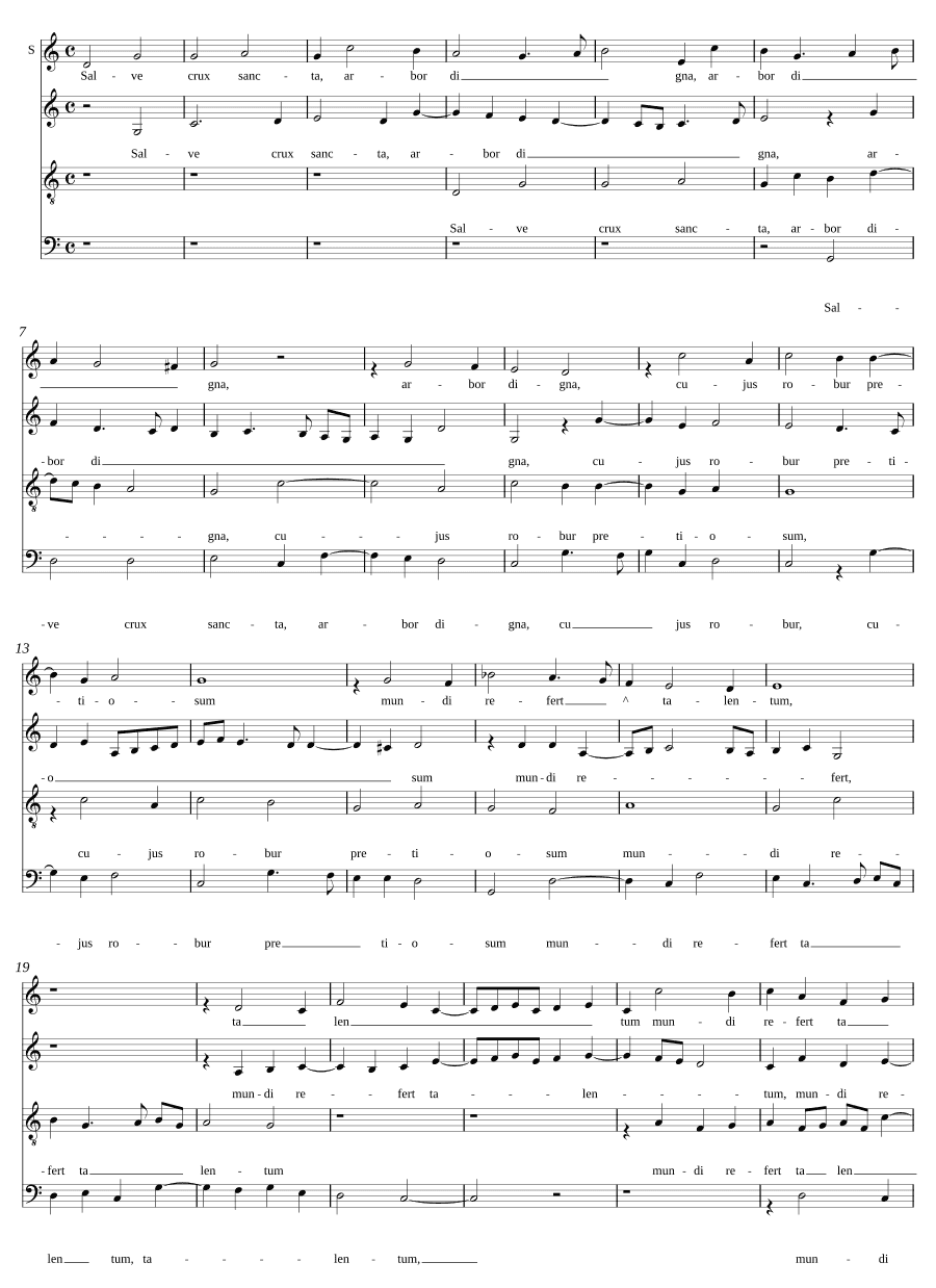 Привет, святой крест, достойное дерево (Salve crux sancta, arbor digna)