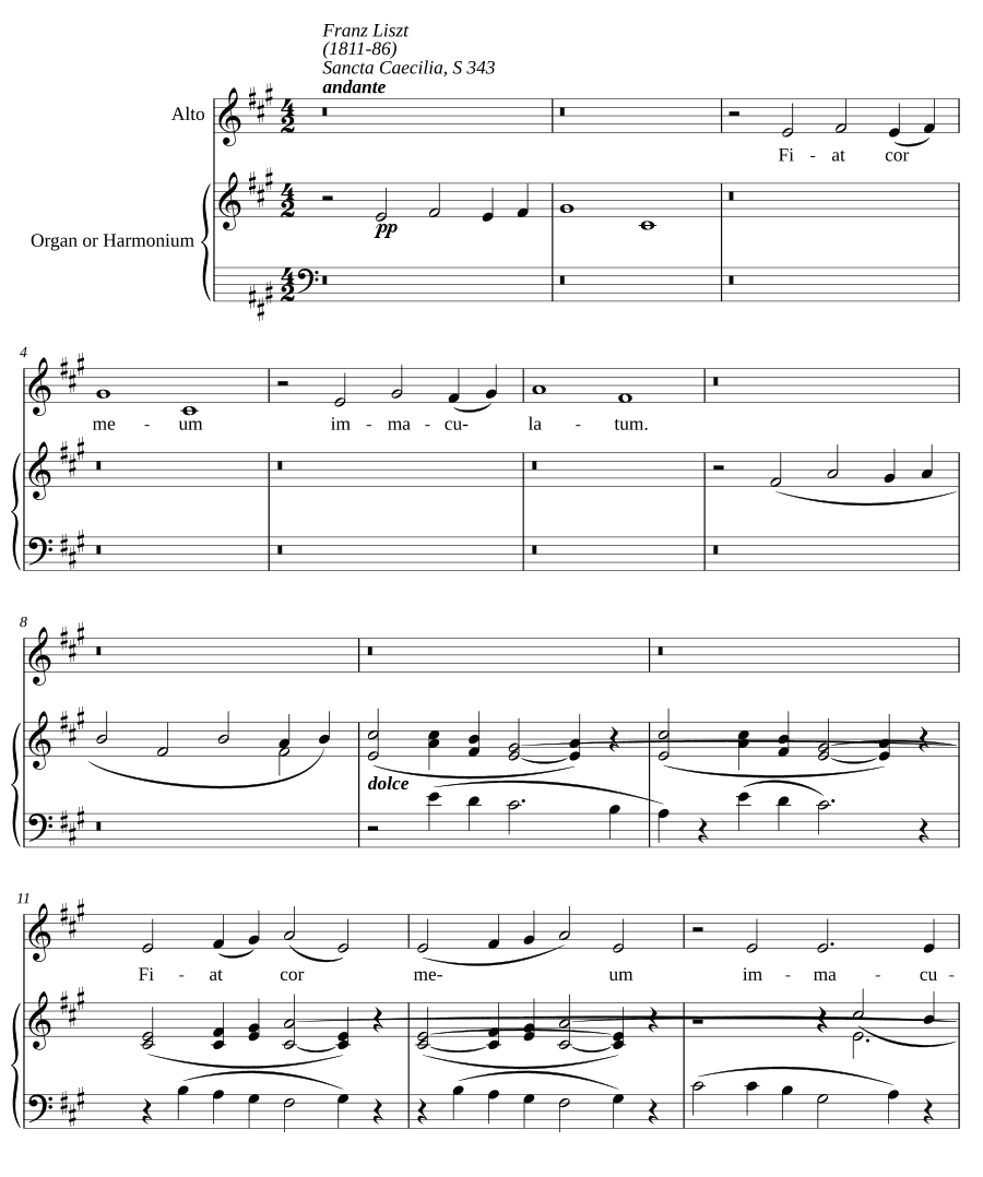 Святая Цецилия, S. 343 (Sancta Caecilia, S. 343)