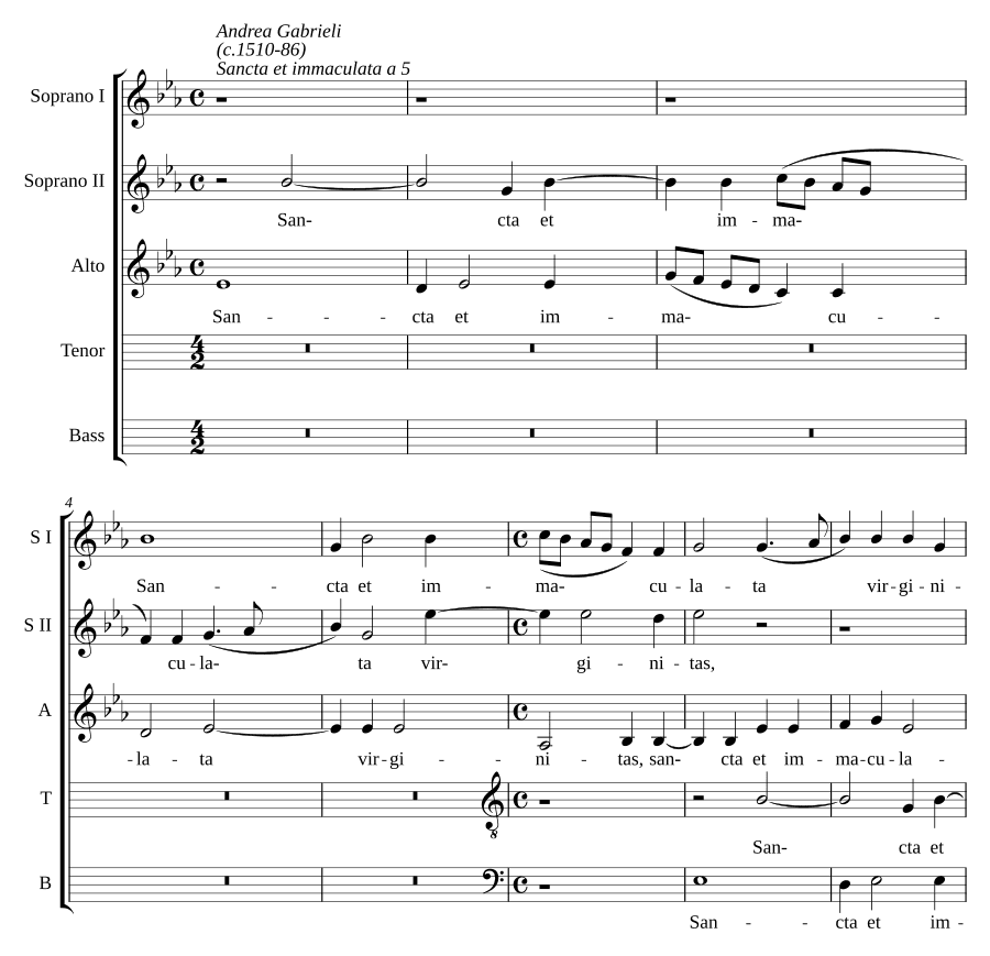 Святая и непорочная на 5 (Sancta et immaculata a 5)