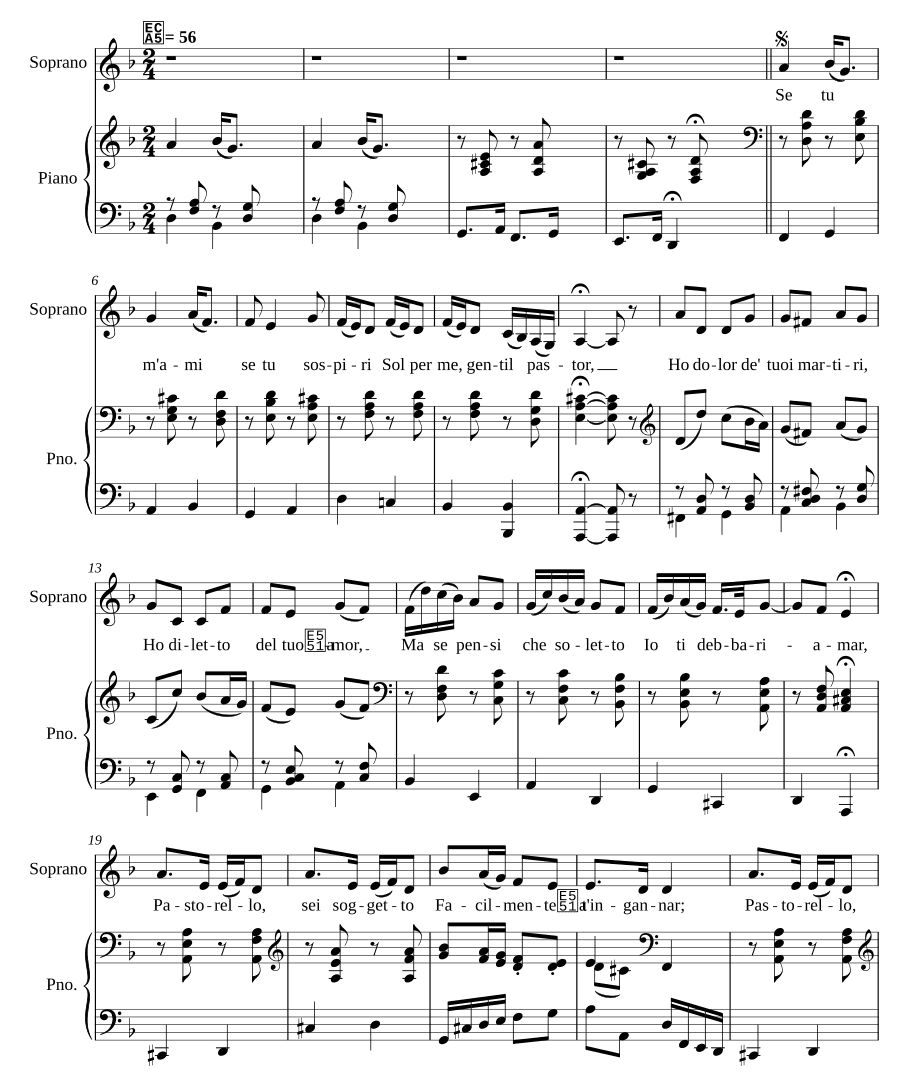 Если ты любишь меня, если вздыхаешь (Se tu m'ami, se sospiri)