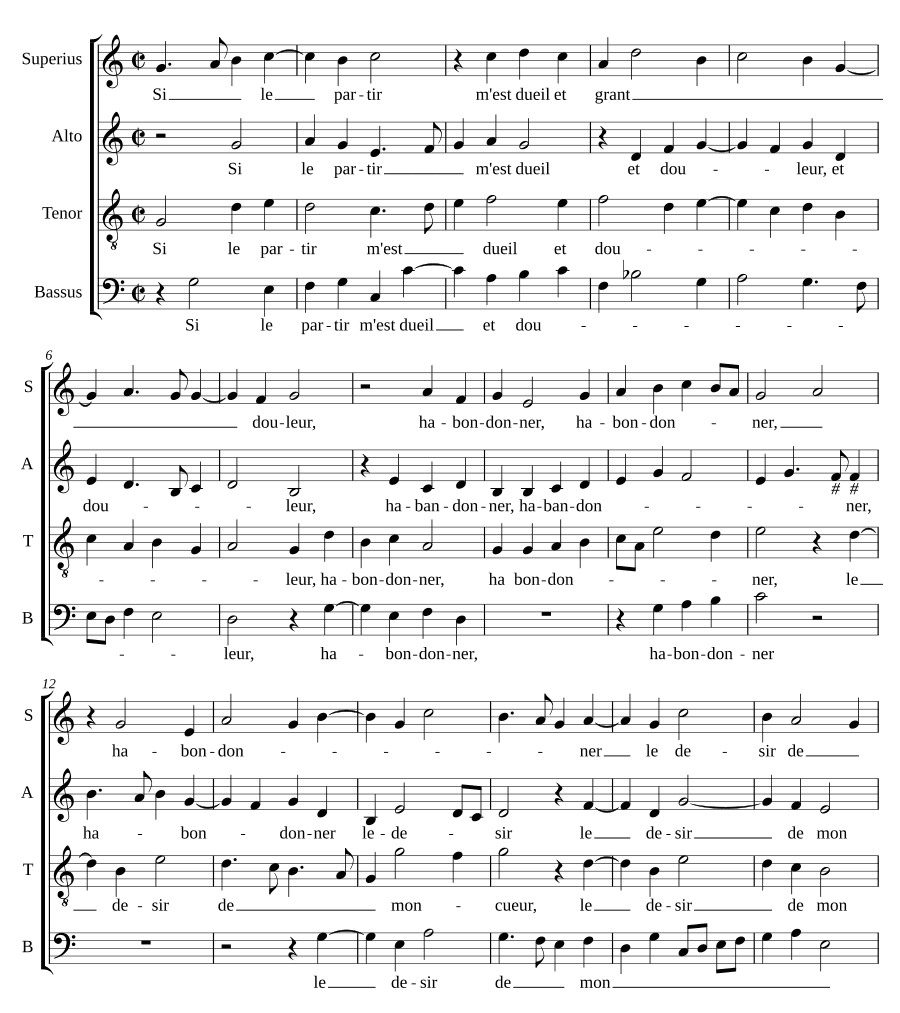Если расставание для меня печаль (Si le partir m'est dueil)
