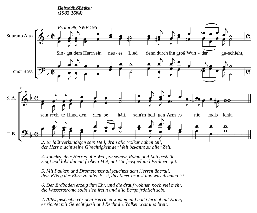 Пойте Господу новую песнь, SWV 196 (Singet dem Herrn ein neues Lied, SWV 196)