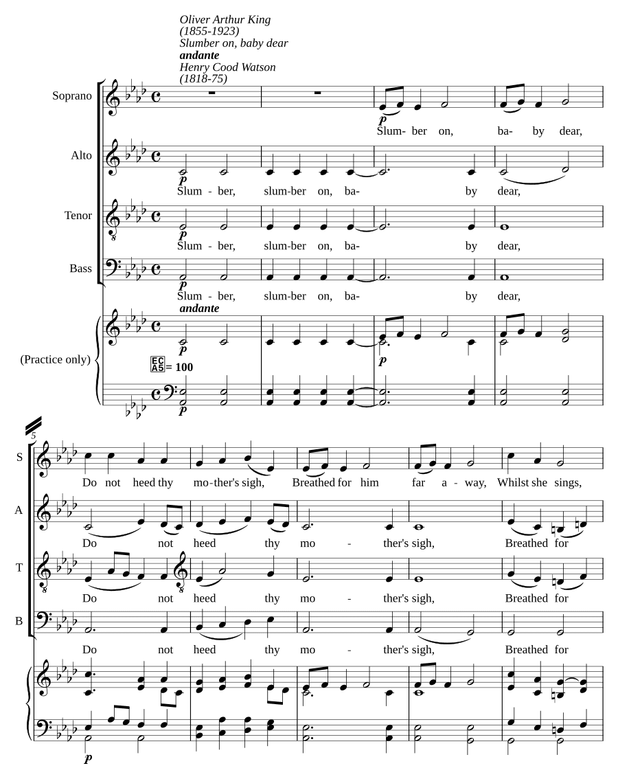 Спи, дорогой малыш, соч. 33, № 1 (Slumber on, baby dear, Op.33, no.1)