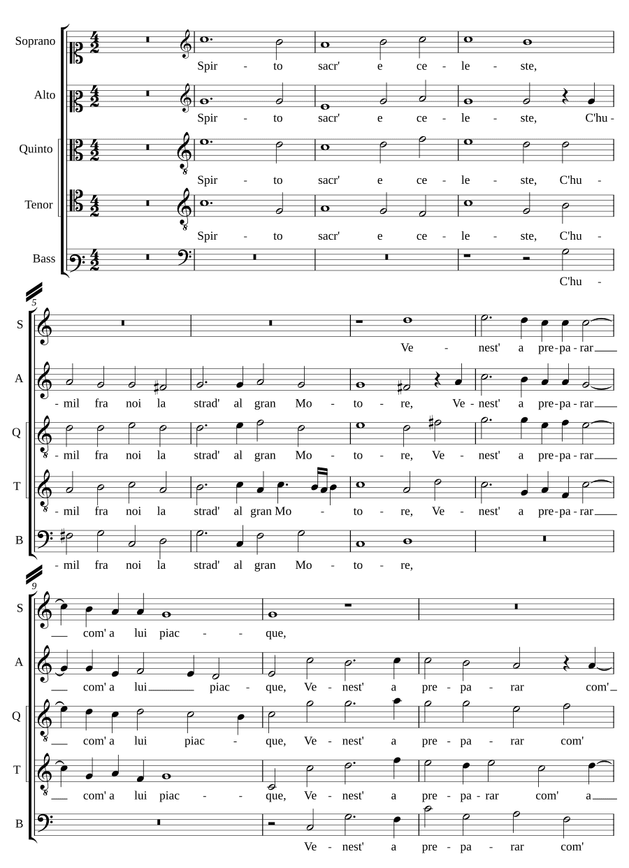 Святой и небесный дух (Spirto sacr' e celeste)
