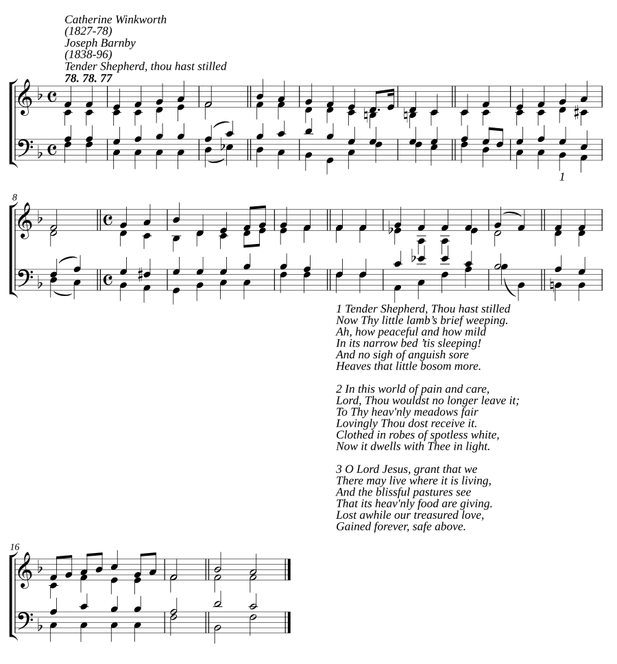 Нежный Пастырь, Ты утишил (Tender Shepherd, Thou hast stilled)