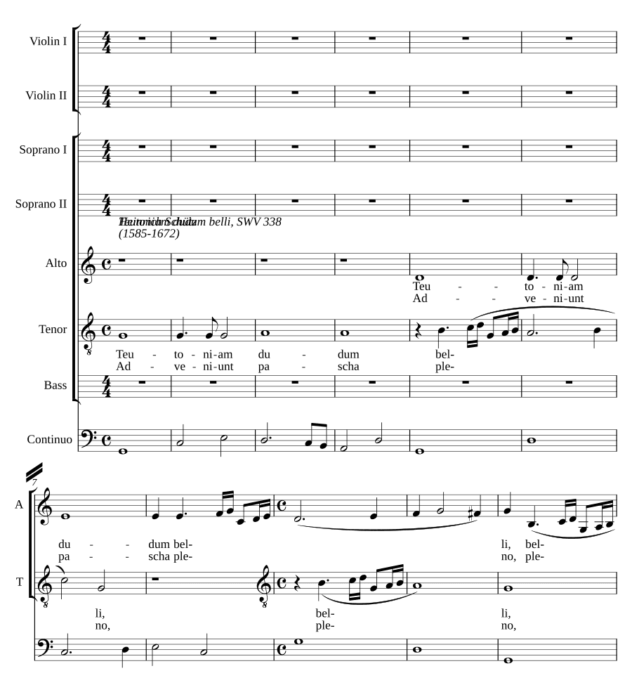 Давно Германия в войне, SWV 338 (Teutoniam dudum belli, SWV 338)