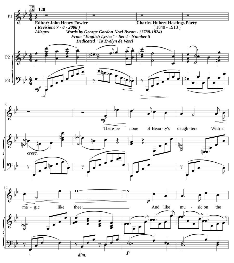 Нет дочерей красоты (There be none of beauty's daughters)