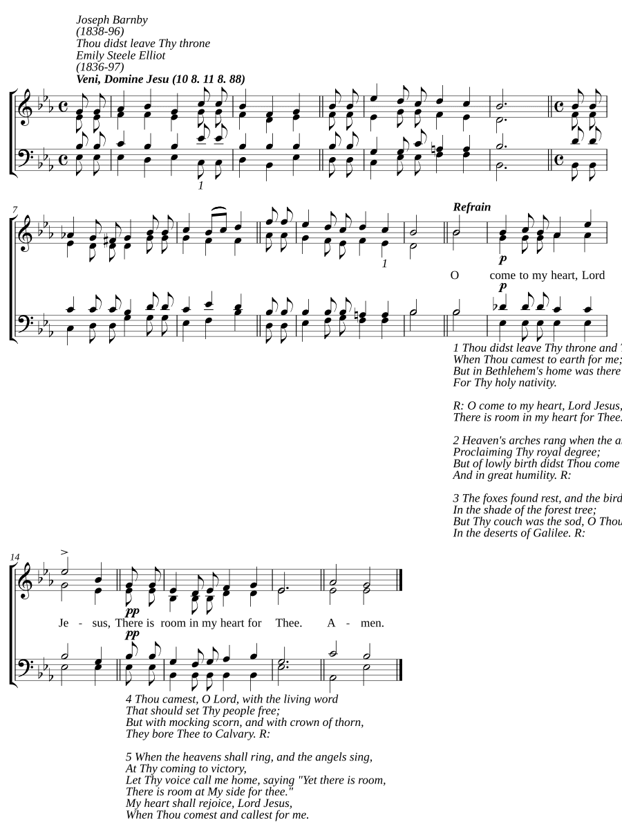 Ты оставил трон и царскую корону (Thou didst leave Thy throne and Thy kingly crown)