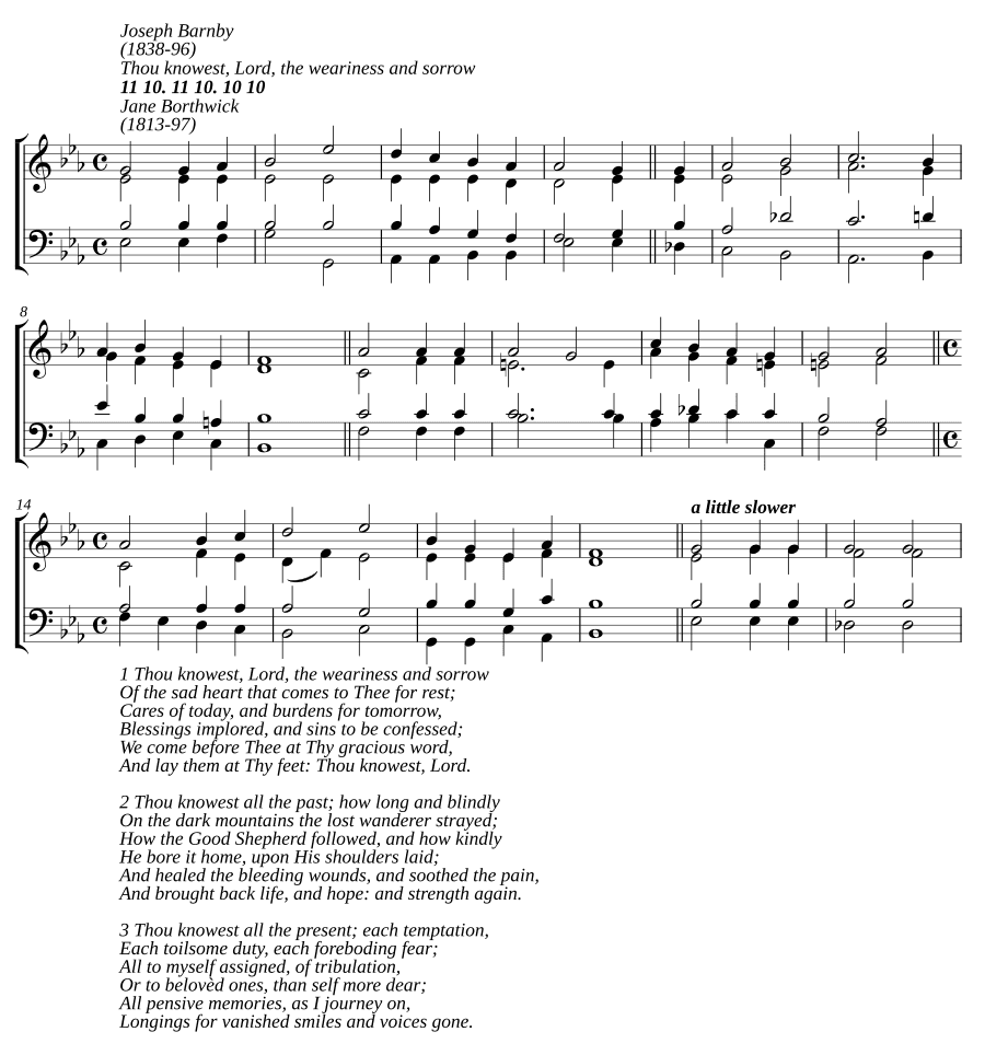 Ты знаешь, Господи, усталость и скорбь (Thou knowest, Lord, the weariness and sorrow)