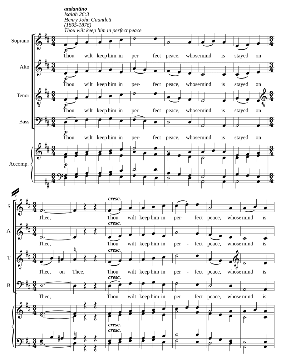 Ты сохранишь его в совершенном мире (Thou wilt keep him in perfect peace)