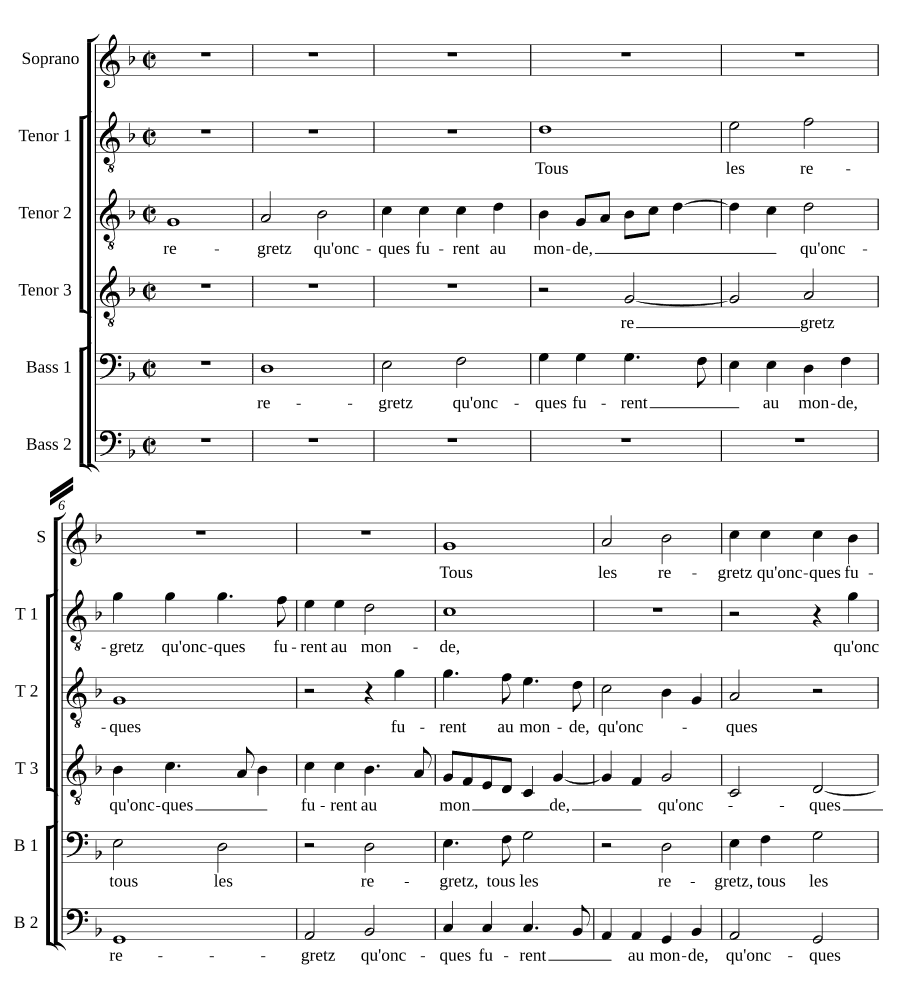 Все сожаления (Tous les regretz)